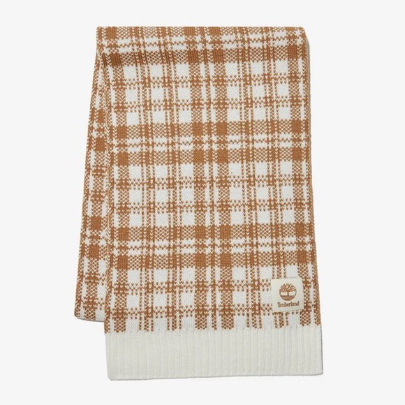 TIMBERLAND || Gold Plaid Scarf. Sz. OS - Picture 4 of 10
